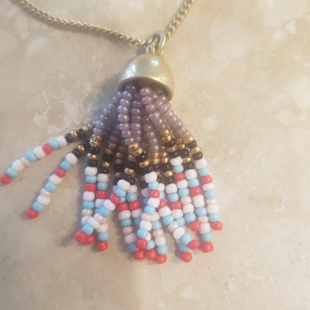 J Crew beaded tassel necklace